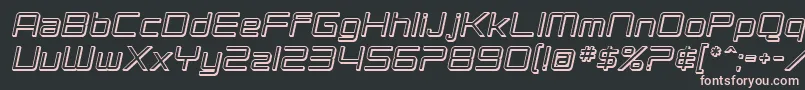 SF Chromium 24 Oblique-fontti – vaaleanpunaiset fontit mustalla taustalla