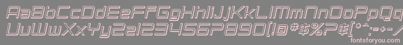 SF Chromium 24 Oblique-fontti – vaaleanpunaiset fontit harmaalla taustalla