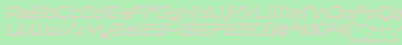 Шрифт SF Chromium 24 Oblique – розовые шрифты на зелёном фоне