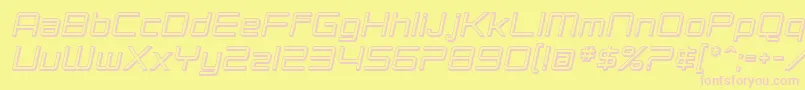 SF Chromium 24 Oblique Font – Pink Fonts on Yellow Background