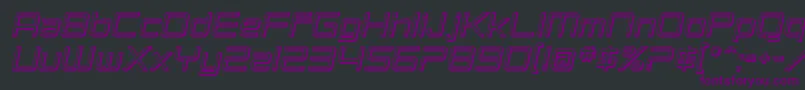 SF Chromium 24 Oblique-fontti – violetit fontit mustalla taustalla