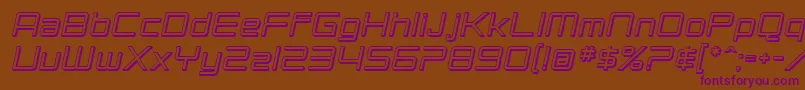 SF Chromium 24 Oblique Font – Purple Fonts on Brown Background