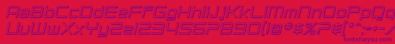 SF Chromium 24 Oblique Font – Purple Fonts on Red Background
