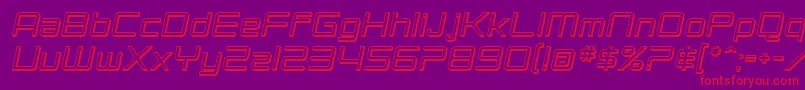 フォントSF Chromium 24 Oblique – 紫の背景に赤い文字