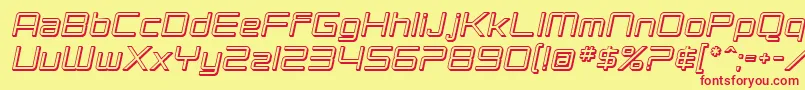 SF Chromium 24 Oblique Font – Red Fonts on Yellow Background