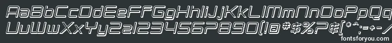 SF Chromium 24 Oblique-fontti – valkoiset fontit mustalla taustalla