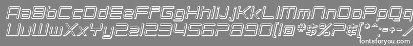SF Chromium 24 Oblique-Schriftart – Weiße Schriften auf grauem Hintergrund