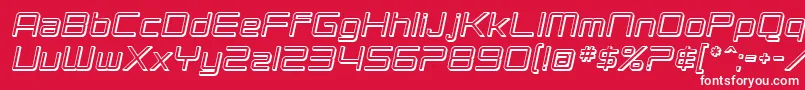 SF Chromium 24 Oblique Font – White Fonts on Red Background
