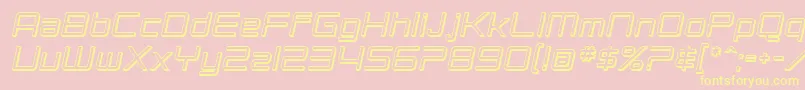 Police SF Chromium 24 Oblique – polices jaunes sur fond rose