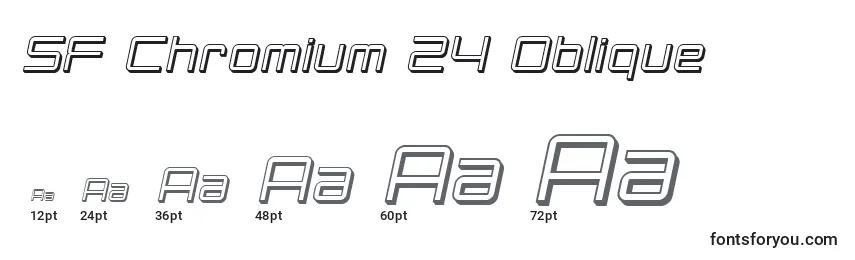 Размеры шрифта SF Chromium 24 Oblique