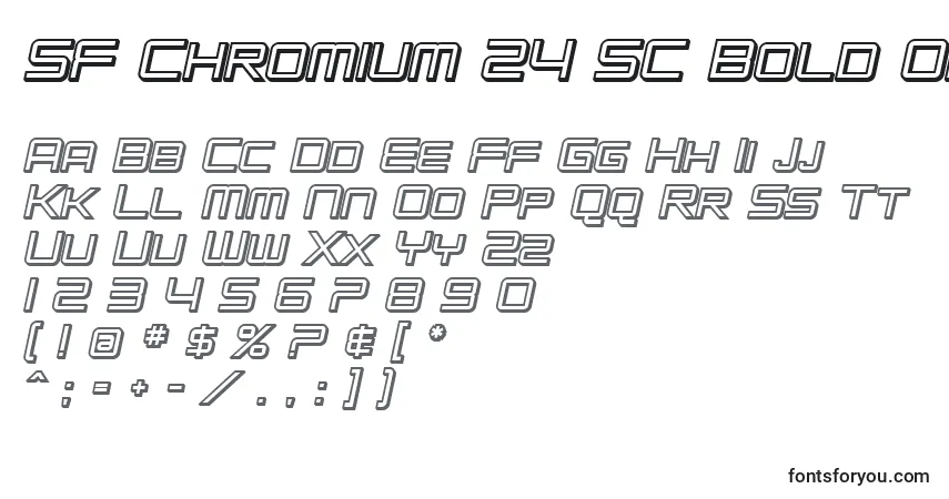 Police SF Chromium 24 SC Bold Oblique - Alphabet, Chiffres, Caractères Spéciaux
