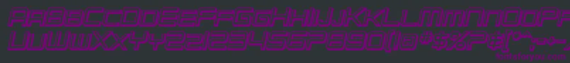 Fonte SF Chromium 24 SC Bold Oblique – fontes roxas em um fundo preto