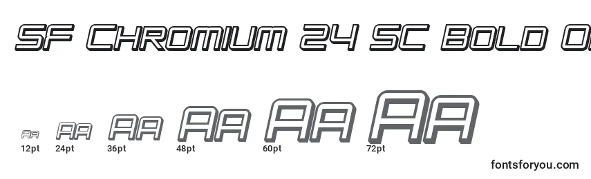Размеры шрифта SF Chromium 24 SC Bold Oblique