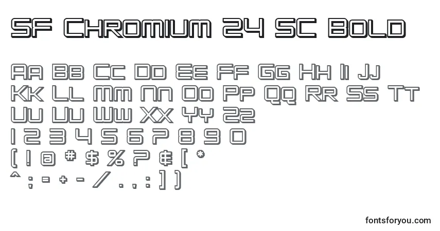 Шрифт SF Chromium 24 SC Bold – алфавит, цифры, специальные символы