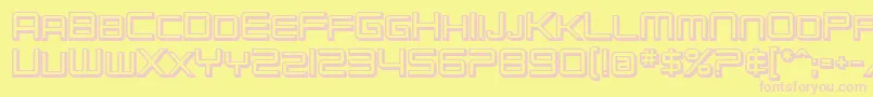 SF Chromium 24 SC Bold-Schriftart – Rosa Schriften auf gelbem Hintergrund