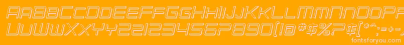 SF Chromium 24 SC Oblique Font – Pink Fonts on Orange Background
