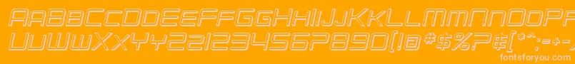 SF Chromium 24 SC Oblique-Schriftart – Rosa Schriften auf orangefarbenem Hintergrund