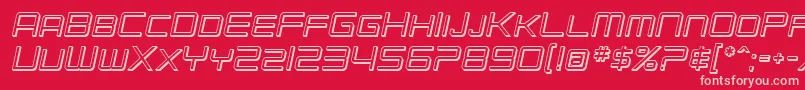 SF Chromium 24 SC Oblique-Schriftart – Rosa Schriften auf rotem Hintergrund