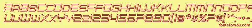 SF Chromium 24 SC Oblique Font – Red Fonts on Yellow Background