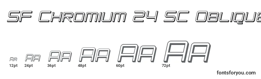 Размеры шрифта SF Chromium 24 SC Oblique