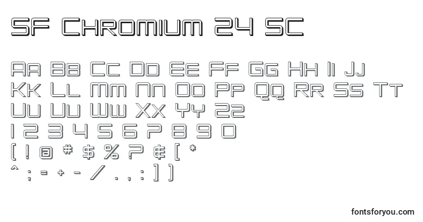 A fonte SF Chromium 24 SC – alfabeto, números, caracteres especiais