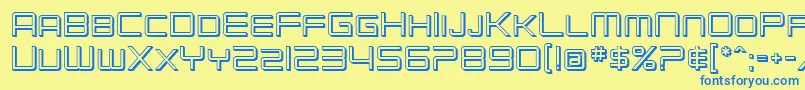SF Chromium 24 SC Font – Blue Fonts on Yellow Background