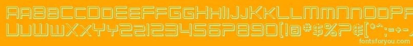 SF Chromium 24 SC Font – Green Fonts on Orange Background