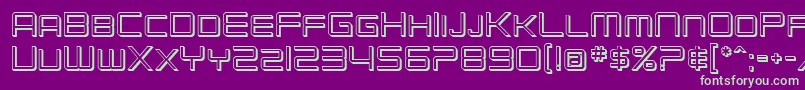SF Chromium 24 SC Font – Green Fonts on Purple Background