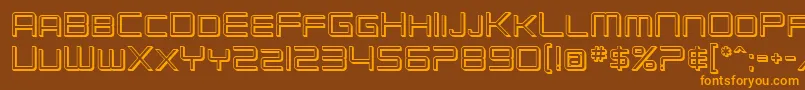 SF Chromium 24 SC Font – Orange Fonts on Brown Background