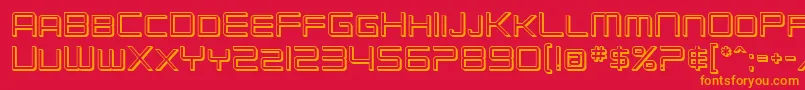 フォントSF Chromium 24 SC – 赤い背景にオレンジの文字