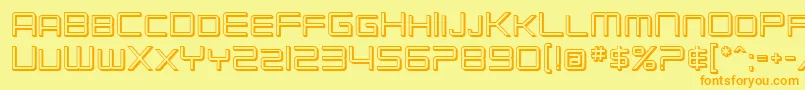 SF Chromium 24 SC Font – Orange Fonts on Yellow Background