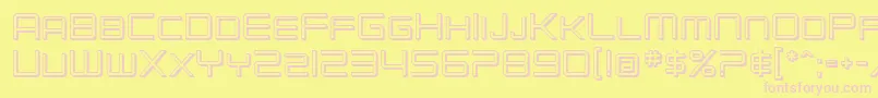 SF Chromium 24 SC-Schriftart – Rosa Schriften auf gelbem Hintergrund