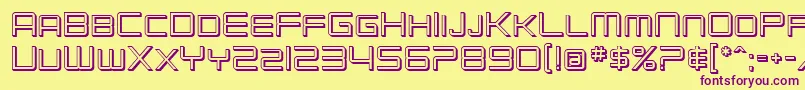 SF Chromium 24 SC Font – Purple Fonts on Yellow Background