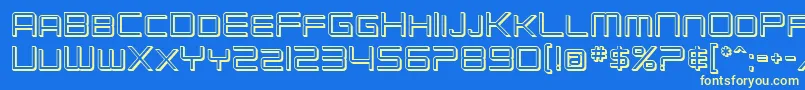 SF Chromium 24 SC-fontti – keltaiset fontit sinisellä taustalla
