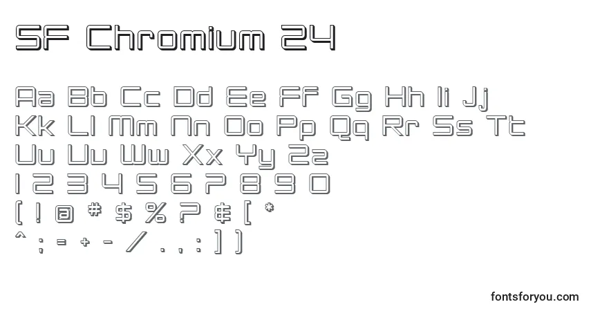 Fuente SF Chromium 24 - alfabeto, números, caracteres especiales