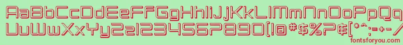 SF Chromium 24 Font – Red Fonts on Green Background