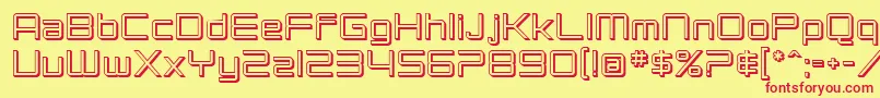 SF Chromium 24-Schriftart – Rote Schriften auf gelbem Hintergrund