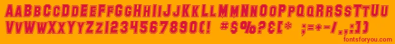 SF Collegiate Italic Font – Red Fonts on Orange Background