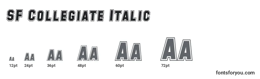 Размеры шрифта SF Collegiate Italic