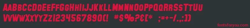 フォントSF Collegiate Solid Bold Italic – 黒い背景に赤い文字