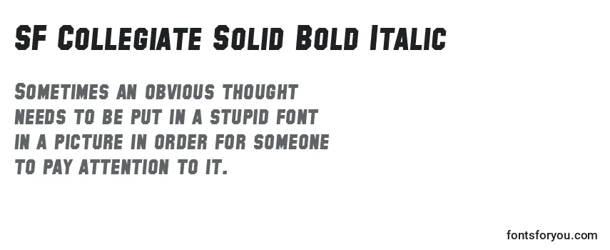 SF Collegiate Solid Bold Italic Font