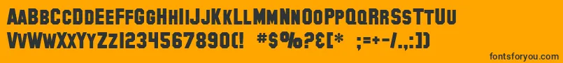 Weitere Informationen zur SF Collegiate Solid Bold-Schriftart SF Collegiate Solid Bold-Schriftart – Schwarze Schriften auf orangefarbenem Hintergrund