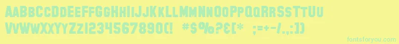 Fonte SF Collegiate Solid Bold – fontes verdes em um fundo amarelo