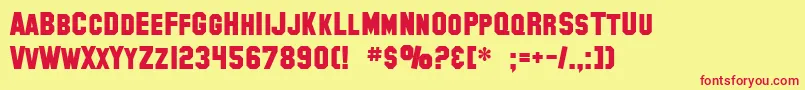 SF Collegiate Solid Bold Font – Red Fonts on Yellow Background