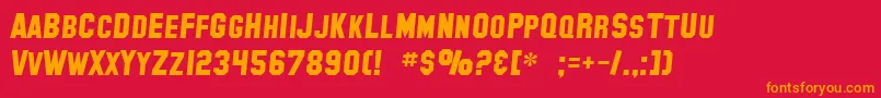 SF Collegiate Solid Italic Font – Orange Fonts on Red Background