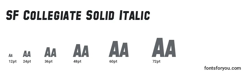 Tamaños de fuente SF Collegiate Solid Italic