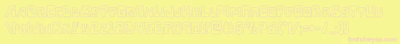 フォントXpedout – ピンクのフォント、黄色の背景