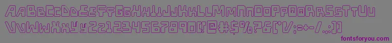 フォントXpedout – 紫色のフォント、灰色の背景
