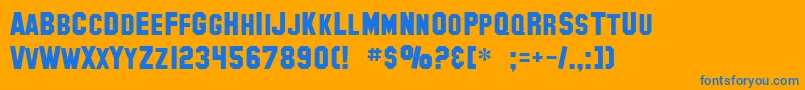 Fonte SF Collegiate Solid – fontes azuis em um fundo laranja