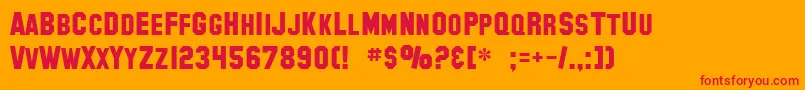 SF Collegiate Solid Font – Red Fonts on Orange Background